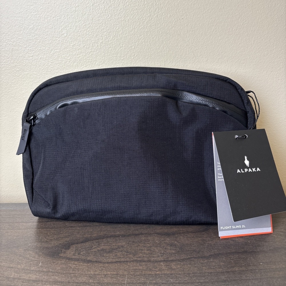 NWT ALPAKA Flight Sling Crossbody Bag Travel Black  Axoflux 400D Nylon